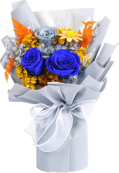 Eeuwige Blauwe Rozen Boeket - Cadeau voor Haar (1-3 Jaar Houdbaar)