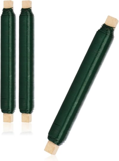 Bloemenwikkeldraadset - Groen Binddraad op Houten Spoel - 300g, 0,65mm