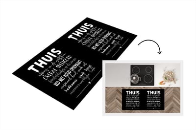 Keukenloper - Loper keuken - Quotes - Thuis - Hartjes - 120x60 cm - Keukenloper vinyl