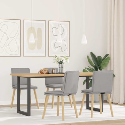 vidaXL Eetkamerstoelen 4 st stof wolk grijs