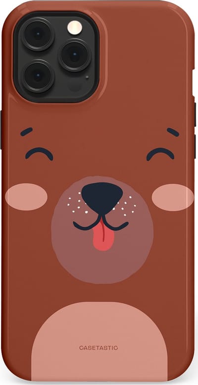 Casetastic hoesje geschikt voor Apple iPhone 12 Pro Max - MagSafe - Dubbellaagse bescherming - Knuffelkopjes beer - Fashion Case - Terracotta Taupe