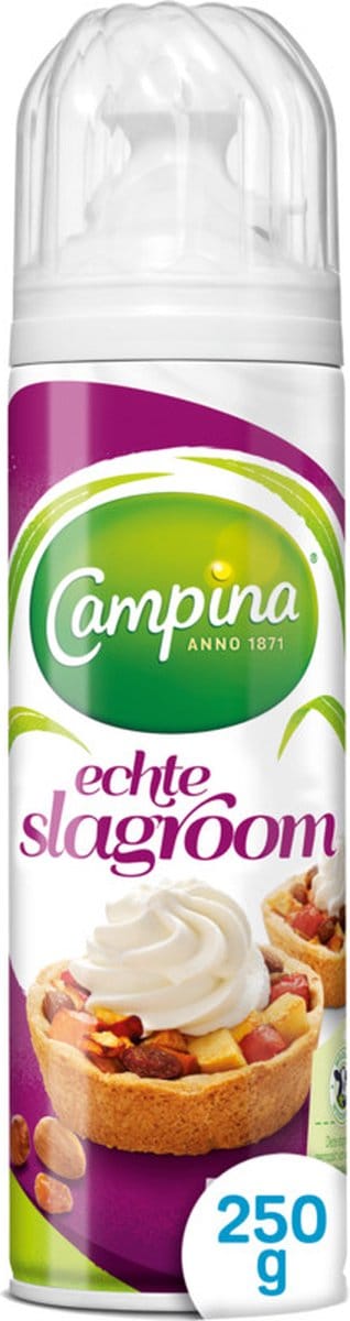 Campina Slagroom - echte slagroom - spuitbus 250 ml - tray 6x