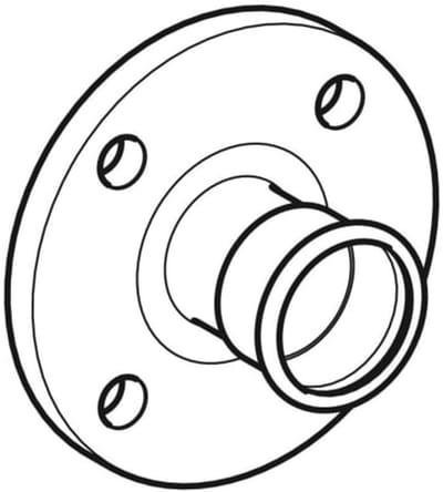 Geberit Mapress roestvrij staal flens PN 10/16, met persmof (gas), DN 80, 34210