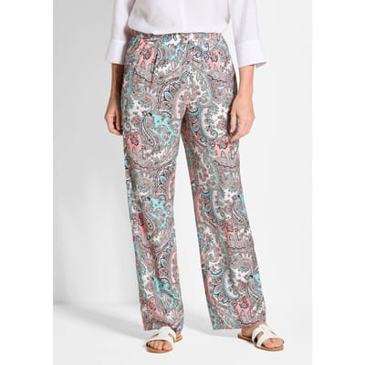 Goldner Bedrukte broek Lange viscose broek met paisleyprint en wijde pijpen