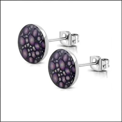 Aramat Jewels - Oorbellen - Trendy dierenprint - 7mm -Rood-wit -staal