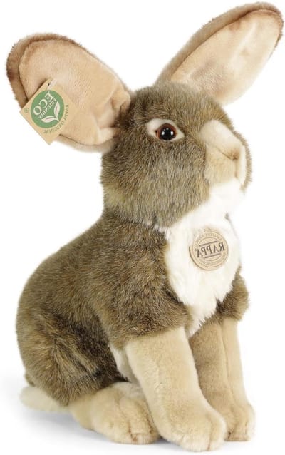 Knuffel Haas - Pluche Dier - Kinderkamer Decoratie - Gerecyclede Vulling - 30 cm - Meerkleurig