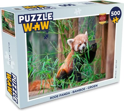 Puzzel Rode Panda - Bamboe - Groen - Legpuzzel - Puzzel 500 stukjes