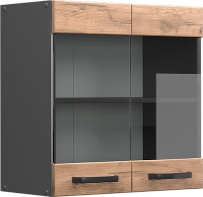 Vicco R-Line Glazen keukenkast – 60 cm Krachtige eik goud