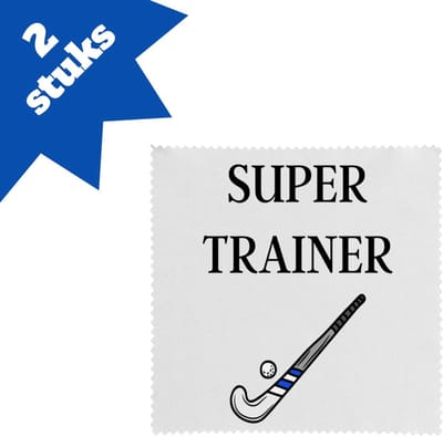 Akyol - super trainer brillendoekjes - Sport - coach - hockey stick - trainer - geschenk - verjaardag - love gift - 17,8 bij 17,8 cm - 2 stuks