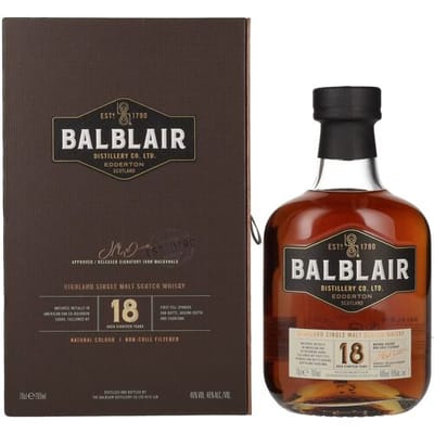 Balblair Whisky Balblair 18 Years Old Highland Single Malt 46% Vol. 0,7l in geschenkverpakking