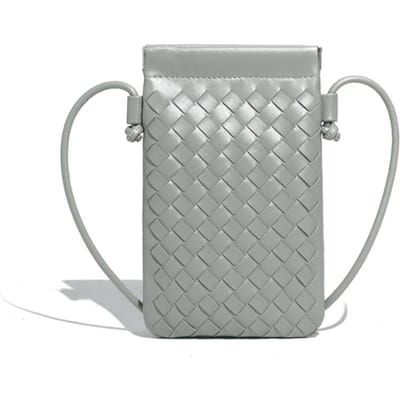 Nouveau mini sac de téléphone portable simple et élégant, sac tissé à la main, petit sac à monnaie rétro tendance, sac bandoulière messager pour femme. gray multicolore