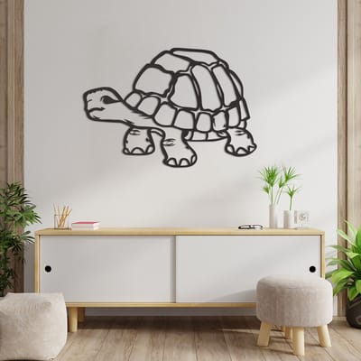 Wanddecoratie Schildpad - Muurdecoratie Schildpad - Muurdecoratie Hout - Wanddecoratie Hout - Muurdecoratie Woonkamer - Wanddecoratie Woonkamer - Wanddecoratie Industrieel - Wanddecoratie Dieren - Home Decor - Wall Line Art - 85.5 x 59 cm