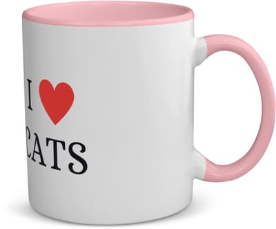 Akyol - i love cats koffiemok - theemok - roze - Katten - cadeau kattenliefhebber - cadeau - cadeau poezen liefhebber - 350 ML inhoud