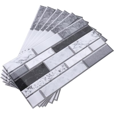 6 STUKS Keukenachterwand Behang PVC Zelfklevend Waterdicht Oliebestendig Peel and Stick gray