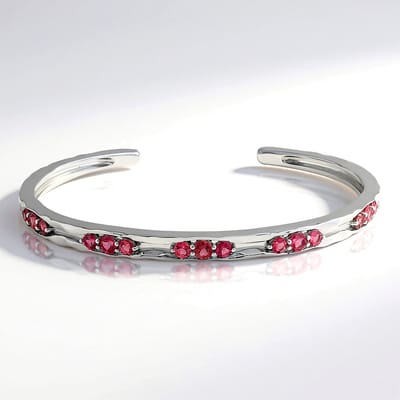 Roze Toermalijn Sterling Zilveren Bangle
