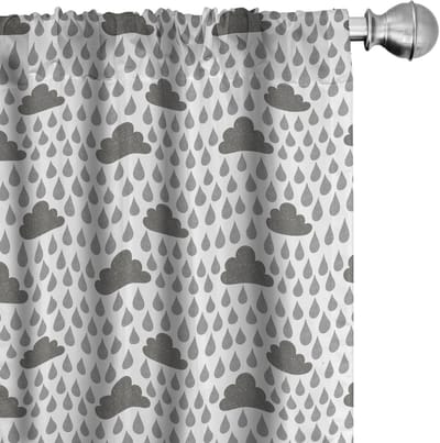 ABAKUHAUS — Grijs-Wit Voorhangen 2x75x225 cm – Microfaser