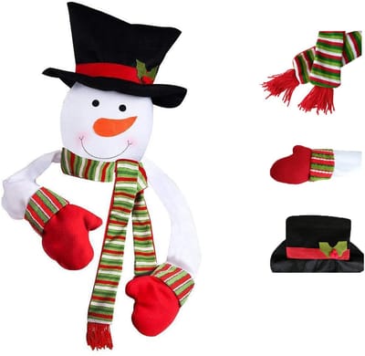 Dailygoods- Kerstboom Topper Sneeuwpop - Kerstboom Decoratie - Sneeuwman Top Hugger - Feestelijke Versiering - Hoogwaardige Stoffen - Totale Lengte 133 cm - Kerstboomversiering