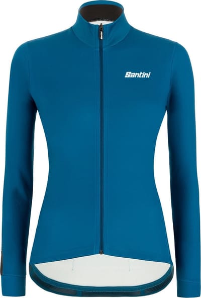 Santini Fietsshirt Lange mouwen Petrol Dames - Colore Winter L/S Jersey For Women Petrol Green - XL