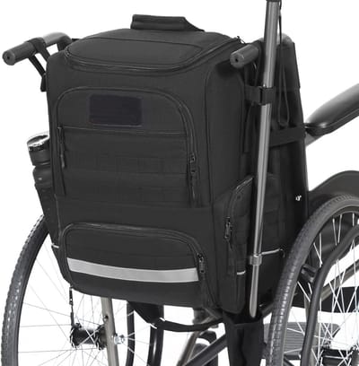 BlesMaller Zakken voor rolstoel, nylon rolstoelen, rugzak voor rollator, accessoires, opbergtas met krukken, zakken en isolatietas