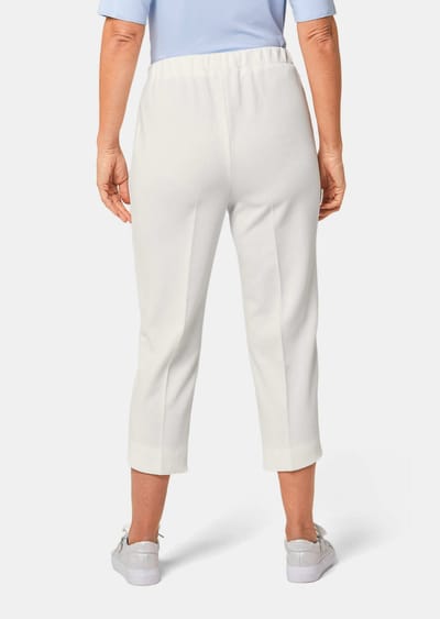 Comfortabele 7/8-ribbroek CARLA - gebroken wit - Gr. 38 van Goldner Fashion