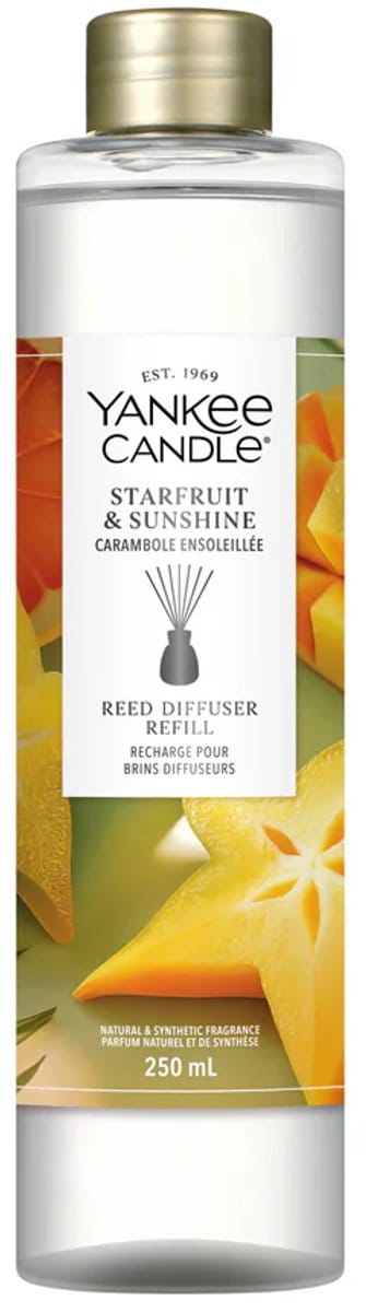 Yankee Candle - Starfruit & Sunshine Navulling voor Geurstokjes 250 ml - 4 maanden extra geur