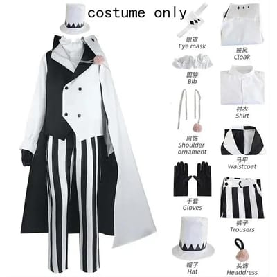 Nikolai Gogol Cosplay Kostuum Anime Bungou BSD Seizoen 4 Nikolai Cosplay Mantel Cape Uniform Pak Pruik M white