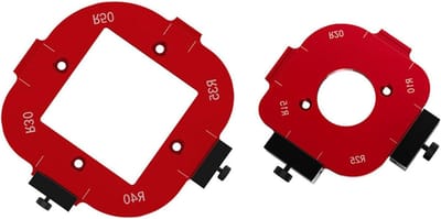 Freessjabloon Afgeronde Hoeken - Radiusmal Set - Meubels Bewerken - 8 Radiushoeken - 16x3 cm - Aluminium