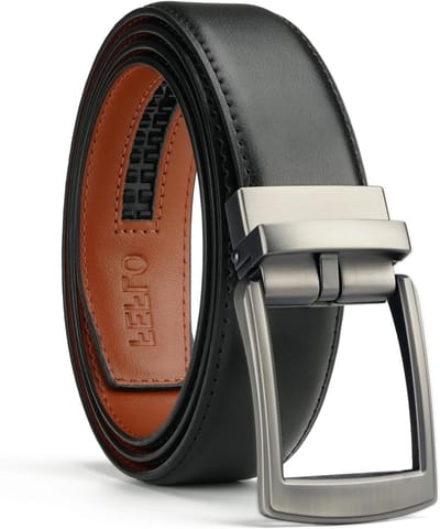 Stijlvolle Leren Riem voor Mannen - Verstelbare Zwarte Riem voor Jeans, Broeken en Kostuums, Perfect als Geschenk voor Elke Gelegenheid