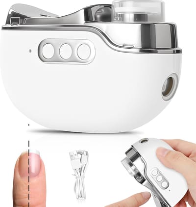 Elektrische Nagelknipper - Nagelverzorging Tool - Hygiënische Nagelstyling - UV Desinfectie Ledlamp - 4-in-1 Functie - Wit