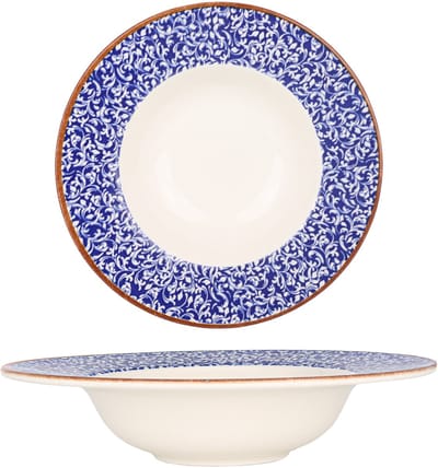By Bone Pastabord - Edera Cobalt - Porselein - 25 cm (400cc) - set van 2