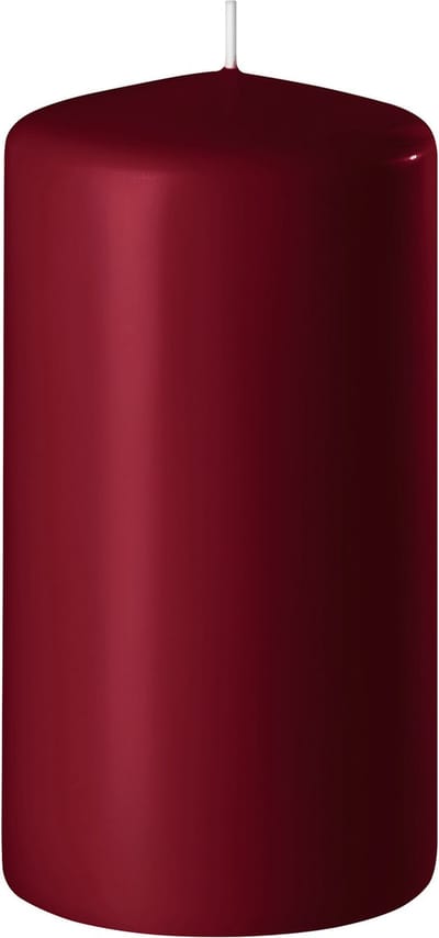 Enlightening Candles Cilinderkaars/stompkaars - bordeaux rood - D6 x H8 cm - 27 branduren - Dikke kaarsen - Voor kandelaar of plateau