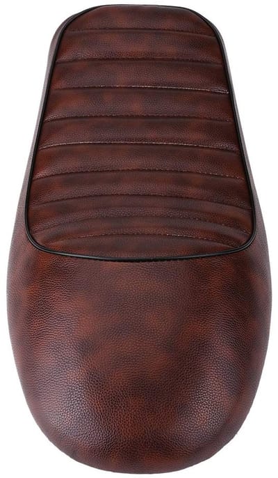 Dailygoods - Motorfietsstoel - Vintage Café Racer - PU-leer - Bruin of Zwart - Comfortabele Zitting - Geschikt voor Diverse Motoren