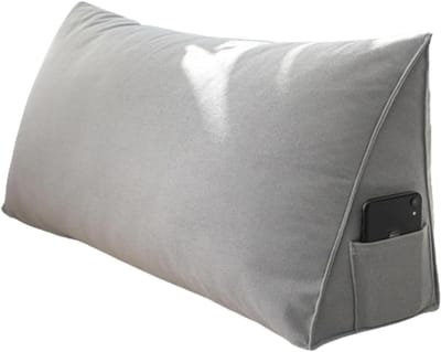 Leeskussen - Steunkussen Bed - Comfortabel Lezen - Ergonomisch Ontwerp - 60x35x20cm - Grijs