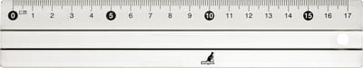 Kangaro liniaal - 17cm - aluminium - met rubber inleg