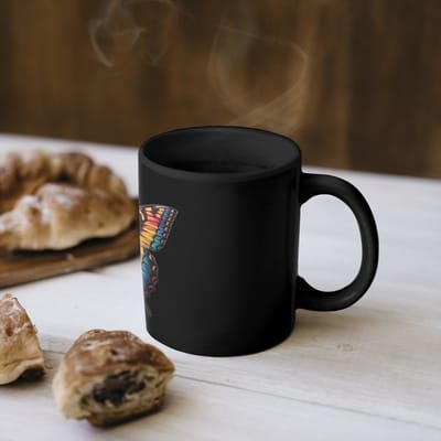 Magische Mok - Foto op Warmte Mokken - Koffiemok - Vlinder - Kleurrijk - Speels - Magic Mok - Beker - 350 ML - Theemok