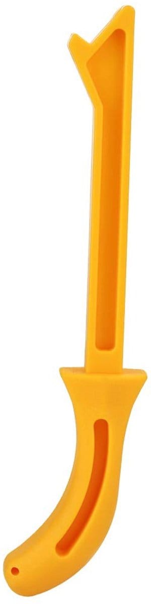 Dailygoods- Push Stick Duurzaam - Hout Pusher - Tafelzaag Accessoires - Ergonomisch Handvat - Gele Kleur - Lengte 28 cm - Zaagduwstok