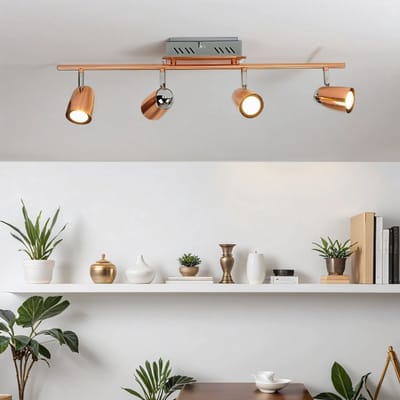 Licht-Erlebnisse - Skylar - LED - Opbouwspot - 3000K - 1960lm - van - Roestvrij staal glas - in - Koper