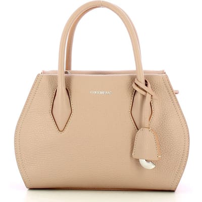 COCCINELLE Leren Schoudertas Handtas Lord Handbag Grained Leather Rosette Beige