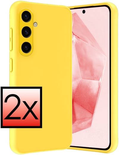 Hoesje - 2 Stuks - Geschikt voor Samsung Galaxy A36 - Sterk & Shockproof - Case Siliconen - Back Cover - Telefoon Hoes - Geel