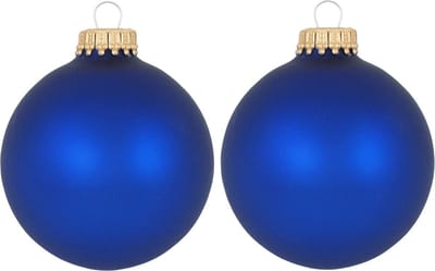 Krebs Kerstballen - 16x st - kobalt blauw - mat - glas - 7 cm - kerstversiering - kerstdecoratie