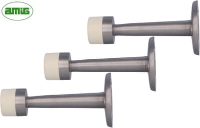 AMIG Muurbuffers Zilver - Voordelige Set 3 Stuks - Wandmontage Deurstoppers - Geborsteld Metaal