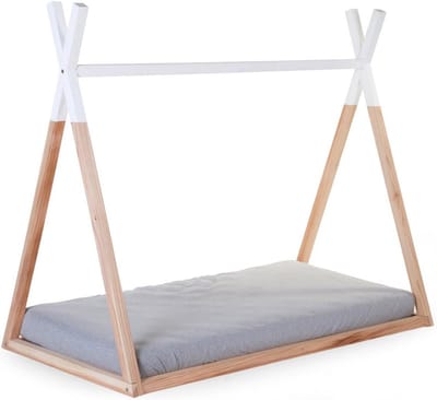 Tipi kinderbed van beukenhout 70 x 140 cm - natuurlike kleur en eenvoudige montage