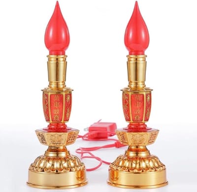 LED Kandelaar Set - Boeddhistische Lampen - Huis Decoratie - Energiezuinig Licht - 23 cm Hoog - Kleurrijk