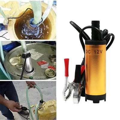 Elektrische dompelpomp voor olie (DC 12V/24V), draagbare water- en dieselpomp, roestvrijstalen water-, olie- en dieselpomp.