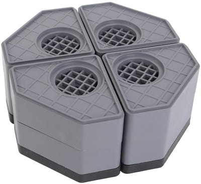 Wasmachine Voetjes - Anti-vibratie Mat - Stabiliteit Verhogen - Universele Pasvorm - 4 Stuks Set - Zwart