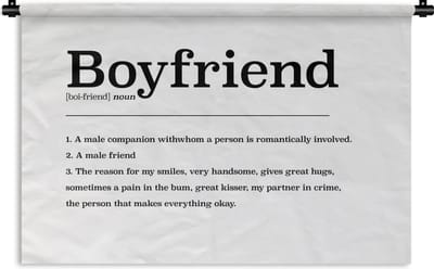 Wandkleed - Wanddoek - Woordenboek - Vriend - Quotes - Vriend definitie - Spreuken - 180x120 cm - Wandtapijt
