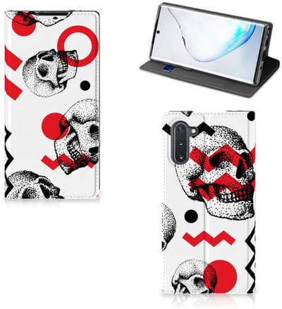 Mobiel BookCase Samsung Galaxy Note 10 Skull Red