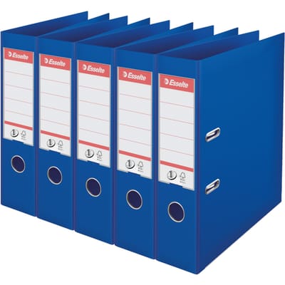 Esselte Nr.1 Vivida Ordner - Rugbreedte 75 mm - Voordeelverpakking (5 stuks) - Blauw