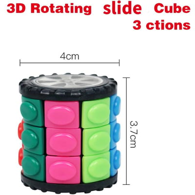Creatieve 3D Roterende Schuif Kubus Puzzel Kleur Toren Decompressie Nieuwigheid Kubus Puzzel Speelgoed Attribuut Cadeau pink
