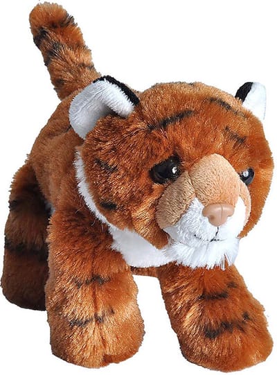 Wild Republic pluche dieren knuffel Tijger - 18 cm - Knuffeldieren tijgers - speelgoed